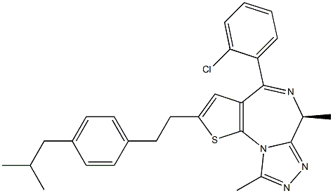 (6S)-4-(2-Chlorophenyl)-2-[2-[4-(2-methylpropyl)phenyl]ethyl]-6,9-dimethyl-6H-thieno[3,2-f][1,2,4]triazolo[4,3-a][1,4]diazepine 结构式
