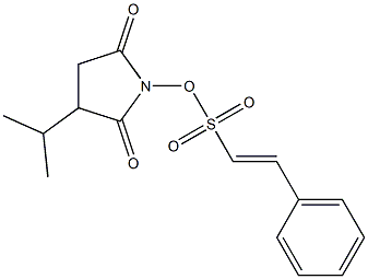 (E)-2-Phenylethenesulfonic acid 2,5-dioxo-3-isopropyl-1-pyrrolidinyl ester Struktur