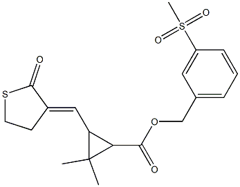 3-[[(3E)-2-オキソチオラン-3-イリデン]メチル]-2,2-ジメチルシクロプロパンカルボン酸3-(メチルスルホニル)ベンジル 化学構造式