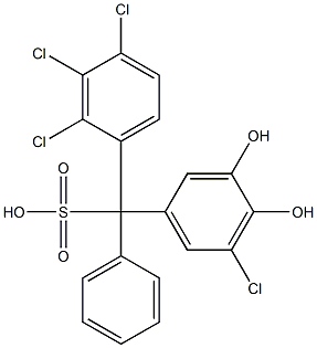 (5-Chloro-3,4-dihydroxyphenyl)(2,3,4-trichlorophenyl)phenylmethanesulfonic acid Structure