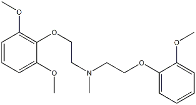 N-メチル-N-[2-(2-メトキシフェノキシ)エチル]-2-(2,6-ジメトキシフェノキシ)エタンアミン 化学構造式