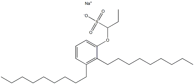 1-(2,3-ジノニルフェノキシ)プロパン-1-スルホン酸ナトリウム 化学構造式
