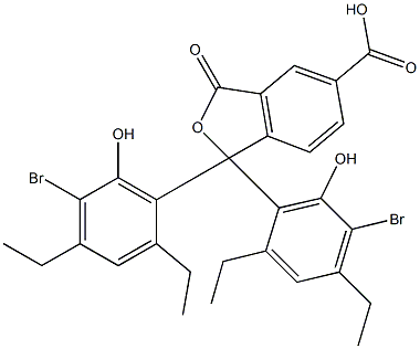 1,1-Bis(5-bromo-2,4-diethyl-6-hydroxyphenyl)-1,3-dihydro-3-oxoisobenzofuran-5-carboxylic acid,,结构式