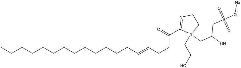 1-(2-Hydroxyethyl)-1-[2-hydroxy-3-(sodiooxysulfonyl)propyl]-2-(4-octadecenoyl)-2-imidazoline-1-ium Struktur