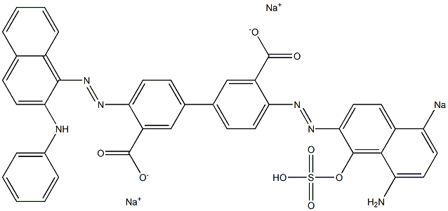 4-[(8-Amino-1-hydroxy-5-sodiosulfo-2-naphthalenyl)azo]-4'-[(2-phenylamino-1-naphthalenyl)azo]-1,1'-biphenyl-3,3'-dicarboxylic acid disodium salt Structure