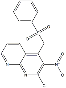 2-Chloro-3-nitro-4-[(phenylsulfonyl)methyl]-1,8-naphthyridine Structure