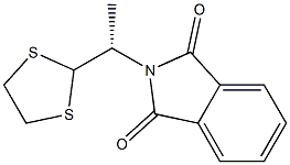 (+)-N-[(S)-1-(1,3-ジチオラン-2-イル)エチル]フタルイミド 化学構造式