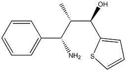 (1R,2S,3S)-3-アミノ-2-メチル-3-フェニル-1-(2-チエニル)プロパン-1-オール 化学構造式