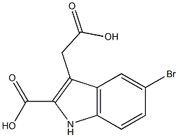 (5-Bromo-2-carboxy-1H-indol-3-yl)acetic acid Struktur