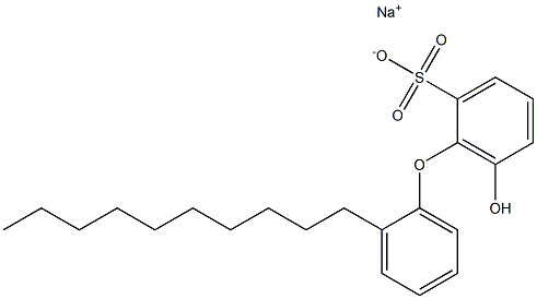 6-Hydroxy-2'-decyl[oxybisbenzene]-2-sulfonic acid sodium salt Struktur