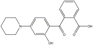 2-(2-ヒドロキシ-4-ピペリジノベンゾイル)安息香酸 化学構造式