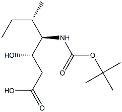 (3S,4R,5S)-5-Methyl-4-(tert-butoxycarbonyl)amino-3-hydroxyheptanoic acid Structure