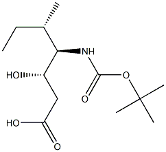 (3S,4R,5S)-5-Methyl-4-(tert-butoxycarbonyl)amino-3-hydroxyheptanoic acid 结构式