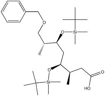 (3R,4S,6S,7R)-8-(Benzyloxy)-3,7-dimethyl-4,6-bis(tert-butyldimethylsiloxy)octanoic acid Structure