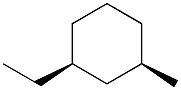 cis-3-エチル-1-メチルシクロヘキサン 化学構造式