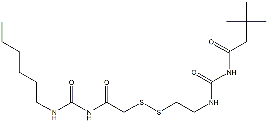 1-(3,3-Dimethylbutyryl)-3-[2-[[(3-hexylureido)carbonylmethyl]dithio]ethyl]urea Struktur