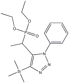 1-Phenyl-4-(trimethylsilyl)-5-(1-(diethoxyphosphinyl)ethyl)-1H-1,2,3-triazole Struktur