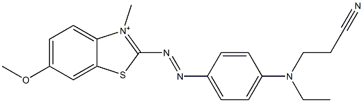2-[p-(N-Ethyl-2-cyanoethylamino)phenylazo]-3-methyl-6-methoxybenzothiazol-3-ium|
