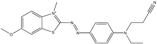 2-[p-(N-Ethyl-2-cyanoethylamino)phenylazo]-3-methyl-6-methoxybenzothiazol-3-ium Structure