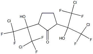2,5-Bis[2-chloro-2,2-difluoro-1-hydroxy-1-(chlorodifluoromethyl)ethyl]cyclopentanone Structure