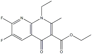 6,7-Difluoro-4-oxo-2-methyl-1,4-dihydro-1-ethyl-1,8-naphthyridine-3-carboxylic acid ethyl ester Struktur