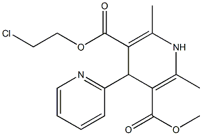 4-(Pyridin-2-yl)-1,4-dihydro-2,6-dimethylpyridine-3,5-dicarboxylic acid 3-methyl 5-(2-chloroethyl) ester 结构式