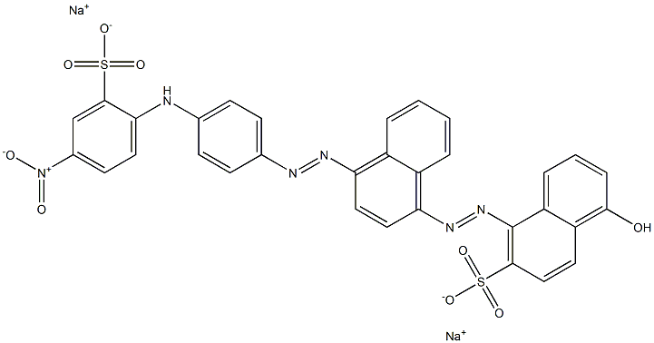 4-[[4-[[4-[(4-Nitro-2-sulfophenyl)amino]phenyl]azo]-1-naphtyl]azo]-8-hydroxy-3-naphthalenesulfonic acid disodium salt,,结构式