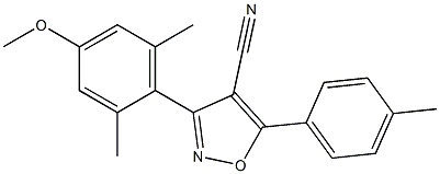 5-(4-メチルフェニル)-3-(2,6-ジメチル-4-メトキシフェニル)-イソオキサゾール-4-カルボニトリル 化学構造式