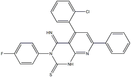 3,4-Dihydro-3-(4-fluorophenyl)-4-imino-5-(2-chlorophenyl)-7-phenylpyrido[2,3-d]pyrimidine-2(1H)-thione Struktur