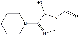 4-Piperidino-2,5-dihydro-5-hydroxy-1H-imidazole-1-carbaldehyde,,结构式