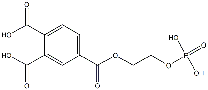りん酸2-(3,4-ジカルボキシフェニルカルボニルオキシ)エチル 化学構造式