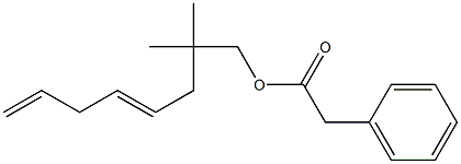 フェニル酢酸2,2-ジメチル-4,7-オクタジエニル 化学構造式