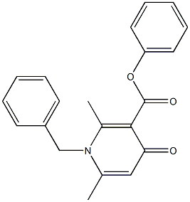 1-Benzyl-1,4-dihydro-2,6-dimethyl-4-oxopyridine-3-carboxylic acid phenyl ester Structure