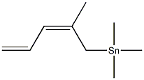 Trimethyl[(2Z)-2-methyl-2,4-pentadienyl] tin(IV) Structure