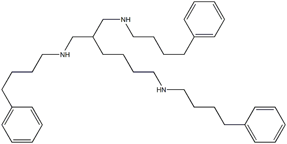 N,N'-Bis(4-phenylbutyl)-2-[[(4-phenylbutyl)amino]methyl]hexane-1,6-diamine 结构式