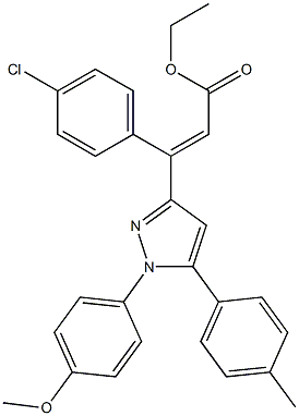 (E)-3-(4-Chlorophenyl)-3-[[1-(4-methoxyphenyl)-5-(4-methylphenyl)-1H-pyrazol]-3-yl]propenoic acid ethyl ester