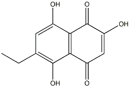 6-エチル-2,5,8-トリヒドロキシ-1,4-ナフトキノン 化学構造式