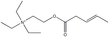 N,N,N-トリエチル-2-(3-ペンテノイルオキシ)エタンアミニウム 化学構造式