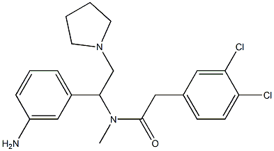 3,4-Dichloro-N-methyl-N-[1-(3-aminophenyl)-2-(1-pyrrolidinyl)ethyl]benzeneacetamide 结构式