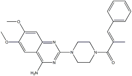 4-Amino-2-[4-[2-methyl-3-phenylpropenoyl]-1-piperazinyl]-6,7-dimethoxyquinazoline Structure