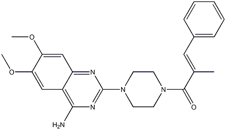 4-Amino-2-[4-[2-methyl-3-phenylpropenoyl]-1-piperazinyl]-6,7-dimethoxyquinazoline 结构式