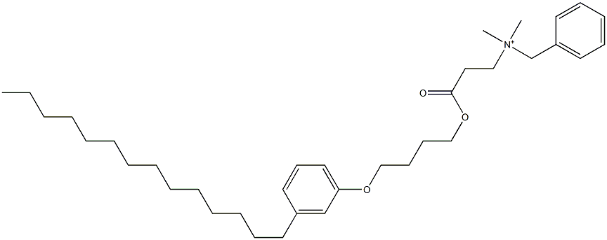 N,N-ジメチル-N-ベンジル-N-[2-[[4-(3-テトラデシルフェニルオキシ)ブチル]オキシカルボニル]エチル]アミニウム 化学構造式