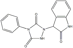4-Phenyl-1-[(2,3-dihydro-2-oxo-1H-indol)-3-yl]-1,2,4-triazolidine-3,5-dione Struktur