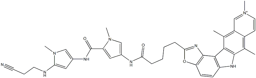 7,10,12-Trimethyl-2-[4-[[5-[[1-methyl-5-[(2-cyanoethyl)amino]-1H-pyrrol-3-yl]aminocarbonyl]-1-methyl-1H-pyrrol-3-yl]aminocarbonyl]butyl]-6H-oxazolo[4,5-g]pyrido[4,3-b]carbazol-10-ium