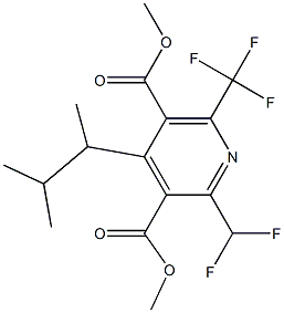 4-(1,2-Dimethylpropyl)-2-(difluoromethyl)-6-(trifluoromethyl)pyridine-3,5-dicarboxylic acid dimethyl ester Struktur
