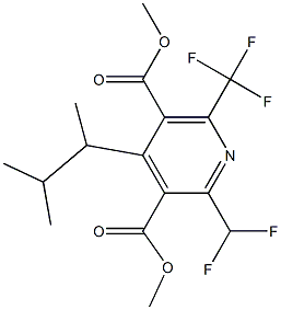 4-(1,2-Dimethylpropyl)-2-(difluoromethyl)-6-(trifluoromethyl)pyridine-3,5-dicarboxylic acid dimethyl ester,,结构式