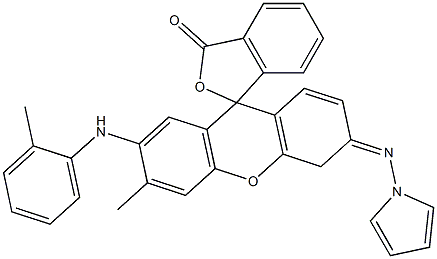 6'-Methyl-3'-pyrrolizino-7'-(o-toluidino)spiro[isobenzofuran-1(3H),9'-[9H]xanthen]-3-one,,结构式