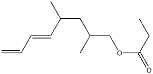 プロピオン酸2,4-ジメチル-5,7-オクタジエニル 化学構造式