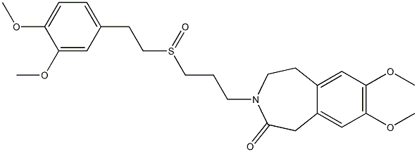 4,5-Dihydro-7,8-dimethoxy-3-[3-[2-(3,4-dimethoxyphenyl)ethylsulfinyl]propyl]-1H-3-benzazepin-2(3H)-one Struktur