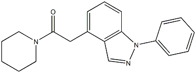 1-フェニル-4-[[(ピペリジン-1-イル)カルボニル]メチル]-1H-インダゾール 化学構造式